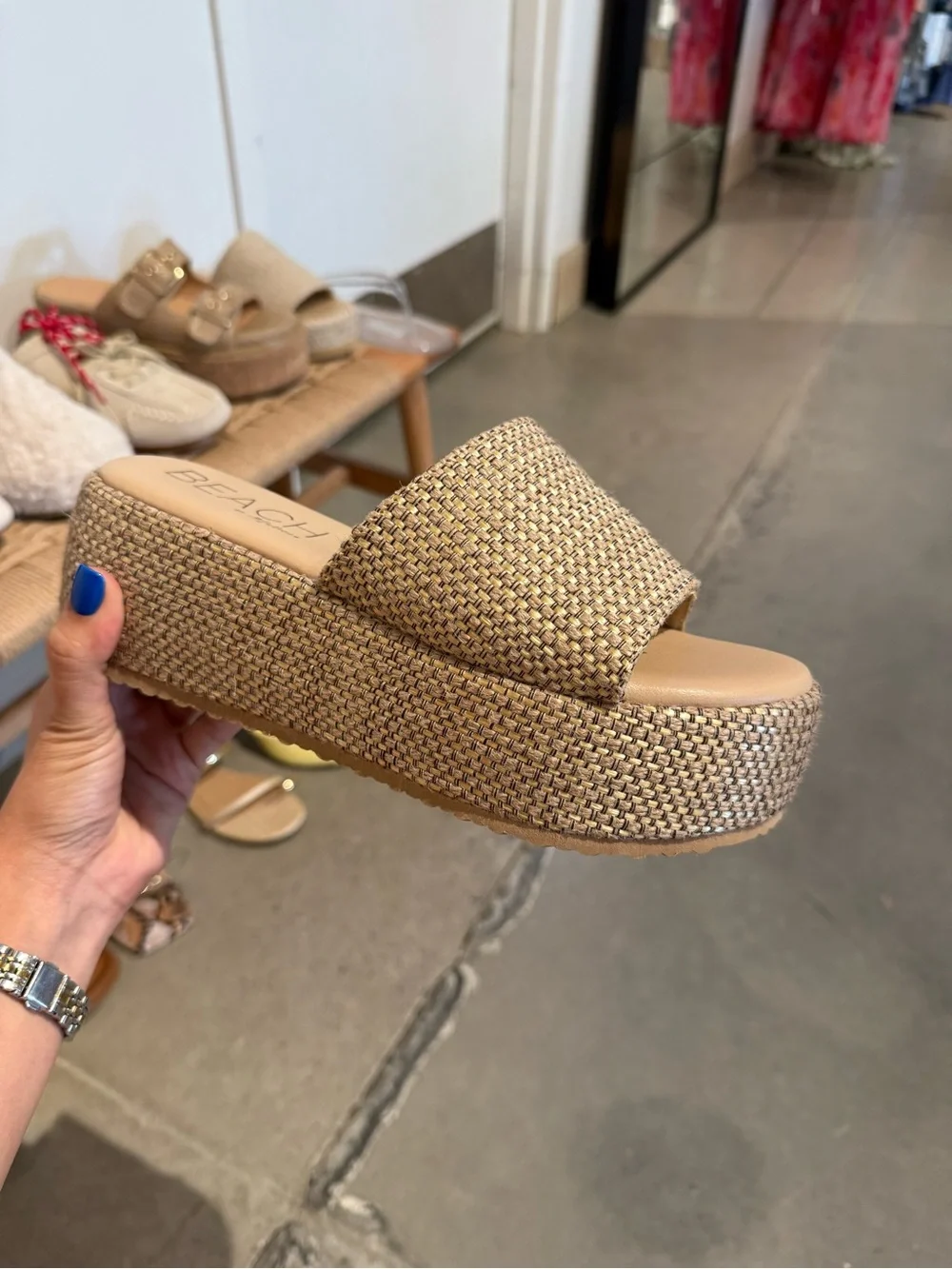Pismo Platform Sandal Tan Multi